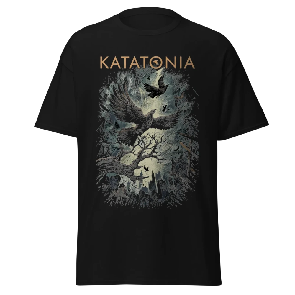 KATATONIA - Raven Cityscape - Premium Graphic Tee - Vintage Streetwear
